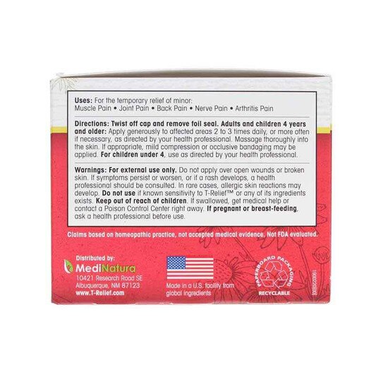 T-Relief Arnica +12 Extra Strength Pain Cream, MediNatura